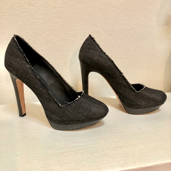 Diesel Black Denim Platform Heels European size 39 , US 8.5 - Picture 6 of 10